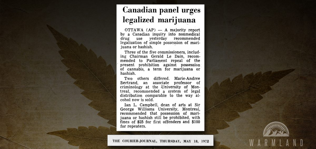 LeDain Commission Cannabis Legalization (1972)