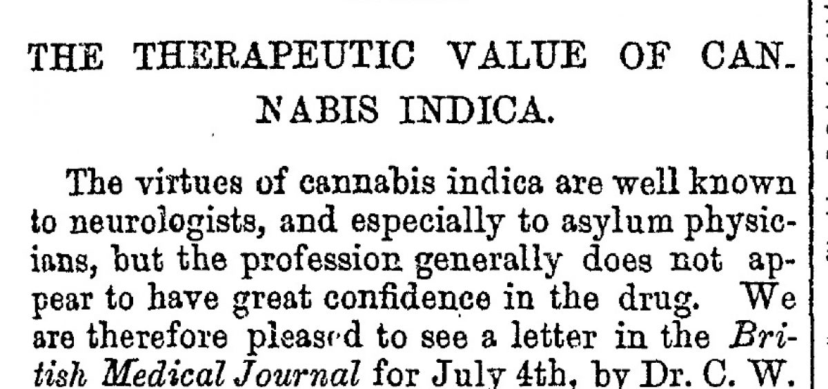 Cannabis Indica article from Canada Medical Record (1891) #CannabisHistory